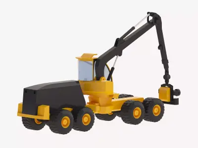 Harvester Forestry 1165 Simplified Low-poly 3D model