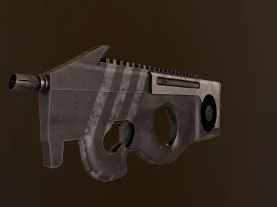 Sci-Fi P90 Low-poly 3D model