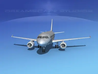 Airbus A319 Bare Metal V00 3D model