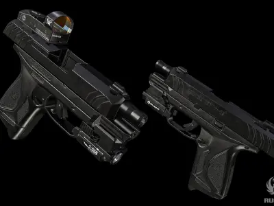 Ruger security 9 compact Low-poly 3D model