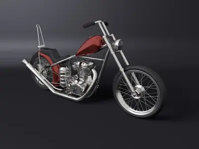 royal enfield  500 costum 3D model