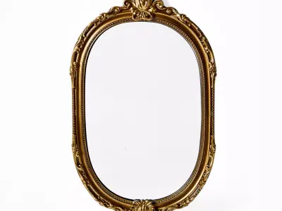 Elegant Gold Mirror model pack Low-poly 3D model