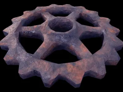 Gears - PBR - Textured Low-poly 3D model