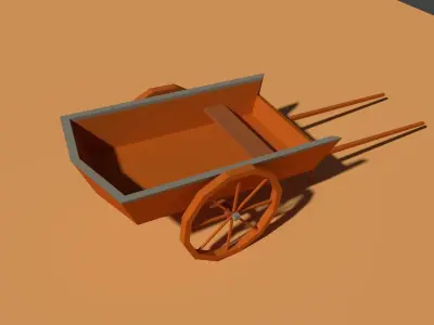 Low Poly Farm Cart Low-poly 3D model