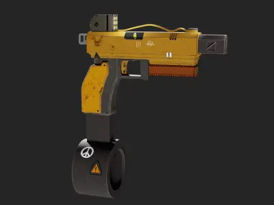 Stylized Pistol Free Model Low-poly 3D model