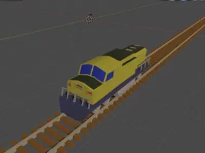 Low Poly Cargo Train Low-poly 3D model