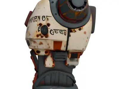 Rusty SciFi Robot Torso Armor Low-poly 3D model