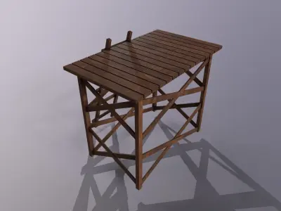 Medieval PBR Guard Tower Game Ready Low Poly 3D Model Low-poly 3D model