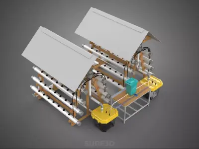 SMART IOT AUTO CONTROL NUTRIENT HYDROPONIC PLANT FARM MONITORING 3D model
