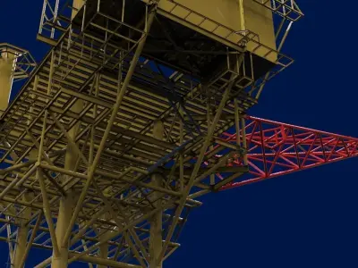 4 pile 3d platform Free 3D model