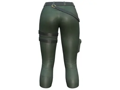 Green Combat Army Pants Low-poly 3D model
