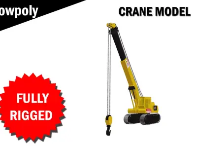 Crane Model Fully RIgged Low-poly 3D model