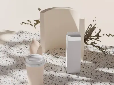 Coffee commercial mockup scene 3D model