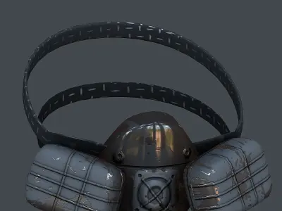 Gas mask helmet 3d model scifi Low-poly Low-poly 3D model Low-poly 3D model 37