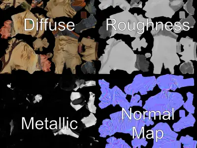 Masked Soldier D Model  Rigged and Animated for Games Low-poly 3D model