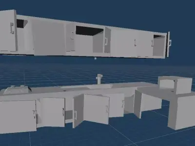 Kitchen with cabinets and counter tops 3D model
