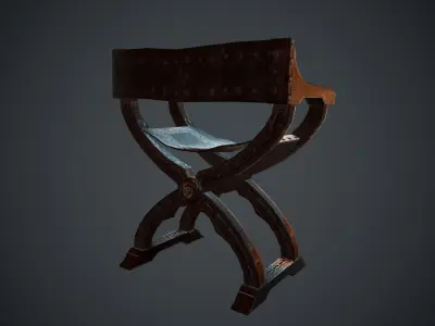 Antique Ancient Chair Low-poly 3D model