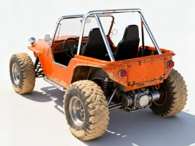 Realistic Classic Summer Beach Buggy 3d model Low-poly 3D model