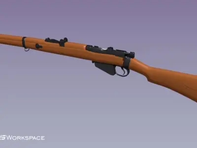 SMLE Lee-Enfield Mark III Bolt-Action Rifle Free 3D model