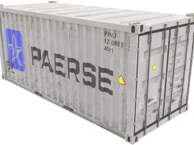 Container 20 ft low poly Low-poly 3D model purchase