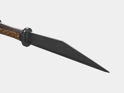 Seax Knife Engraved Low-poly 3D model