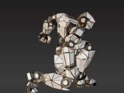 Low-Poly Combat Robot 3D model