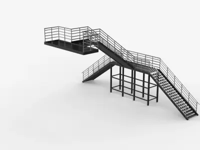Customized Metal Stairs 3D model