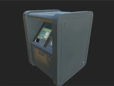 Realistic ATM Machine 3D Model With Textures Game Ready  Low-poly 3D model