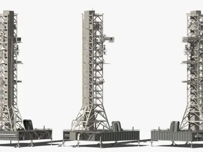 Rocket Launch Tower 3D model