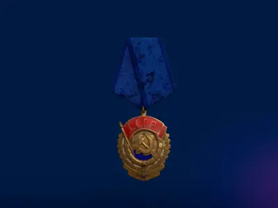 Soviet Military Medal Low-poly 3D model
