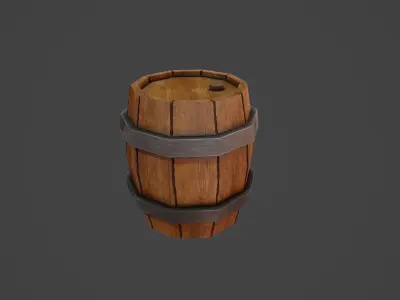 Stylized Barrel Low-poly 3D model purchase