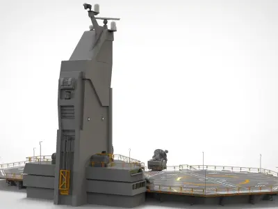 sci-fi Helipad 3D model