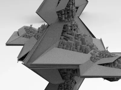Pyramid Sc-Fi Floating City 2  3D model