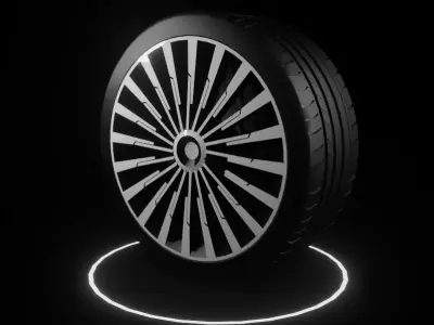 Hyundai Santa Fe 2024 wheel  Low-poly 3D model