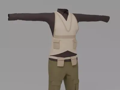 WW1 Fighter Pilot Uniform Low-poly 3D model
