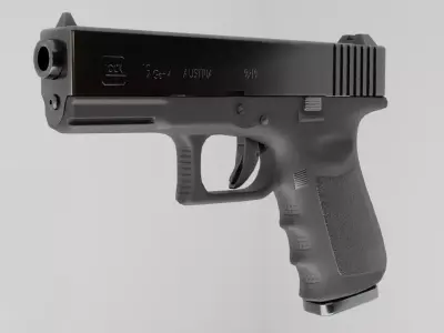 Detail gun Glock19 low poly high poly Low-poly 3D model