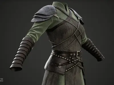 Women Medieval Woodland Look- ZPRJ-FBX-OBJ Files Low-poly 3D model