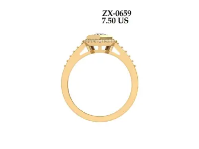 Heart Art Deco Ring 3D print model get