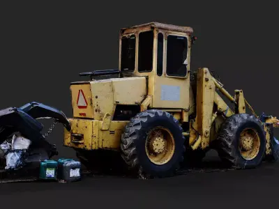 excavator machinery construction site PBR photogrammetry Low-poly 3D model
