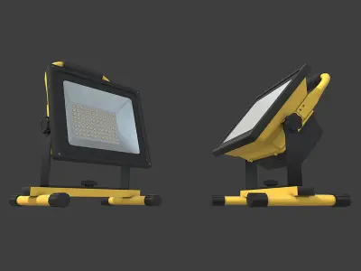 LED Work Light Low-poly 3D model