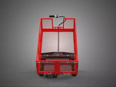 ELECTRIC METAL STEEL GRID WIREMESH NET CAGE CART WAGON TILT BED 3D model