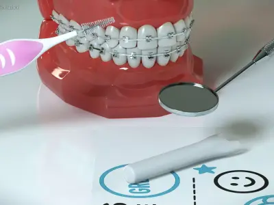 Orthodontic Dental Training Kit for Kids Light Pink 3D model