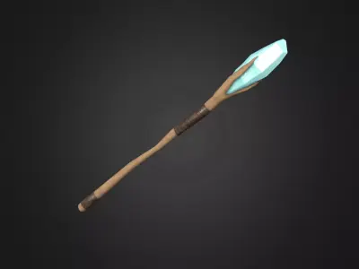 Magic Staff - Cold Night Low-poly 3D model