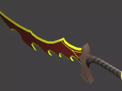 Fantasy Sword Game Ready Low-poly 3D model