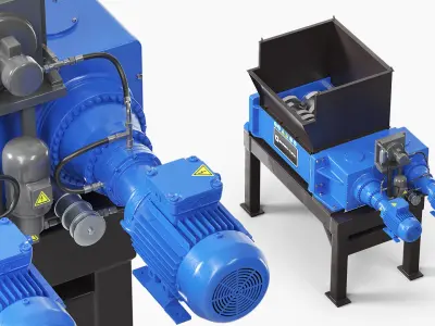  Metal Machinery ShredTech TwinShaft Shredder Blue 