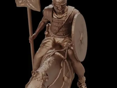 Roman Horseman with Aquila  3D print model