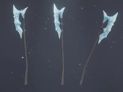 15 Ice elemental weapons - medieval - fantasy - magic - VOL 01 Low-poly 3D model