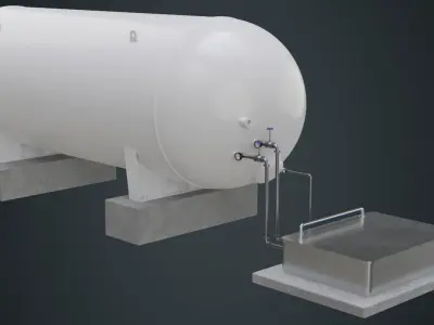 Industrial Gas Tank 1A Low-poly 3D model