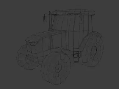 John Deere Tractor Low Poly Low-poly 3D model