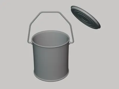Basic Paint Bucket - Geometry Only No Textures No Materials 3D model